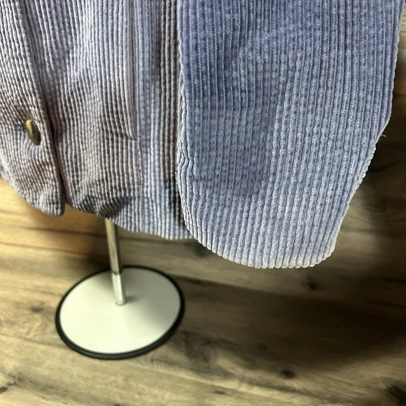 LL Bean Jacket Womens Sm Blue Corduroy Chore Coat Barn Double Breasted Collared - Picture 3 of 8